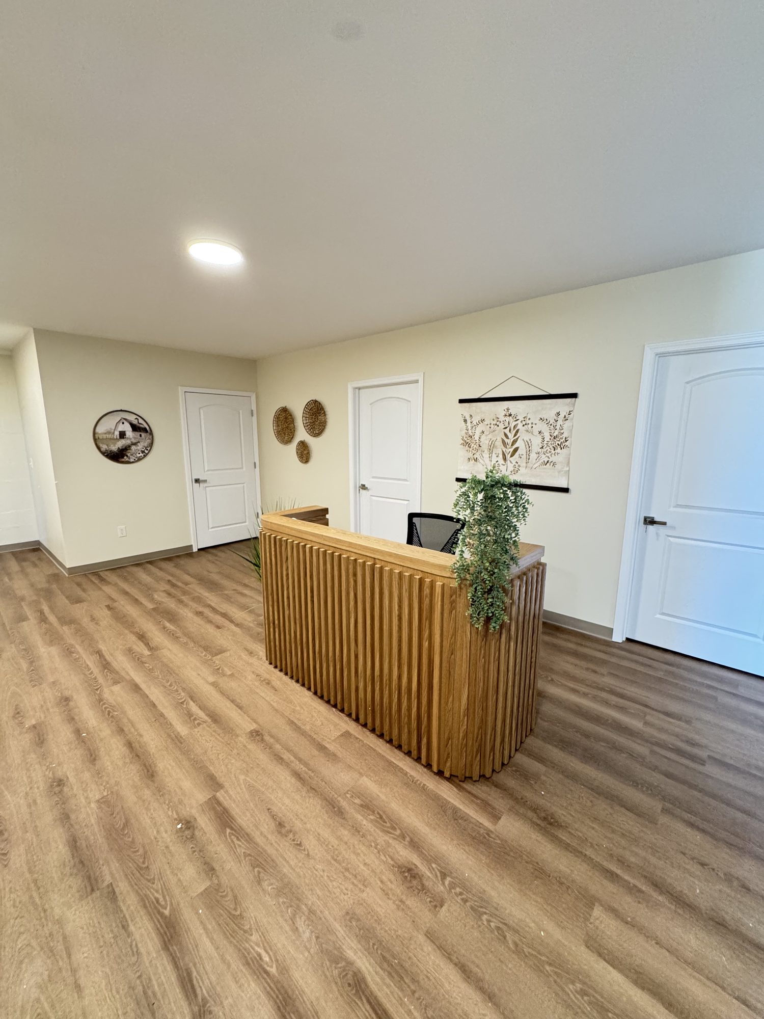 Bright, welcoming reception lobby